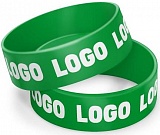 Силиконовый браслет 3/4 дюйма зеленый Pantone 355 с логотипом