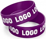 Силиконовый браслет 3/4 дюйма фиолетовый Pantone 2607 с логотипом