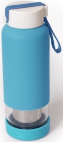 Бутылка-заварник с покрытием soft-touch, ситечком и силиконовым ремешком