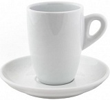 Чашка фарфоровая с блюдцем с логотипом