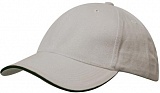 БЕЙСБОЛКА 4210 BRUSHED COTTON CAP WITH TRIM с логотипом