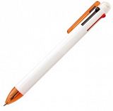  Ручка шарикова 4 в 1  з одним грифелем і трьома кульковими стрижнями з чорною, червоною і синьою пастою с логотипом