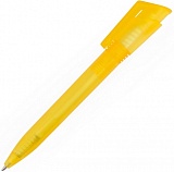 Ручка шариковая прозрачная матовая  с клипом-колпачком с логотипом